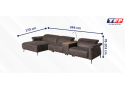 2 Seater Leather/Fabric Sofa with Chaise and Optional Recliner/Console - Freesia